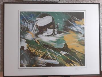 Fangio F1 coureur Litho - Eric Jan Kremer - Gesigneerd beschikbaar voor biedingen