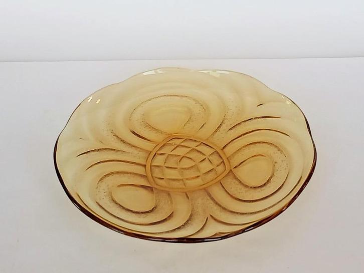 Taartschaal Walther & Söhne Rotterdam Persglas Art Deco, Antiek en Kunst, Antiek | Glas en Kristal, Ophalen of Verzenden