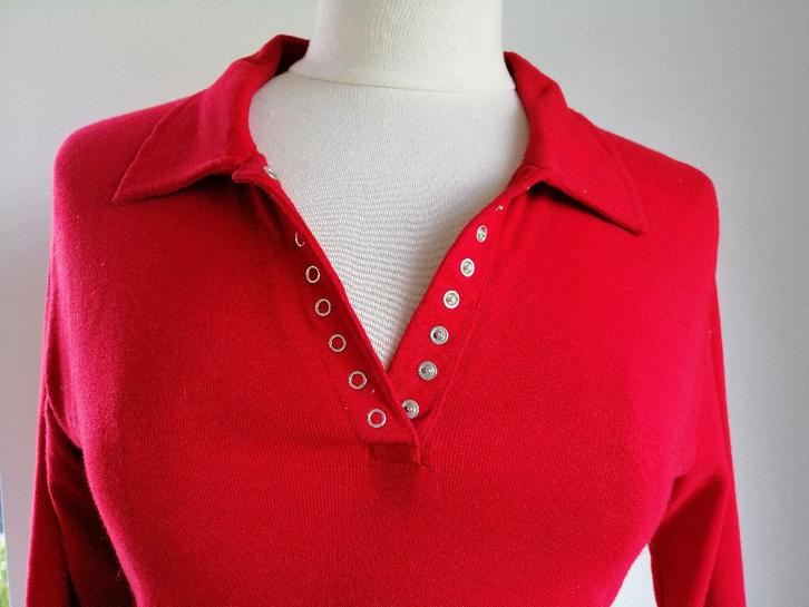 YES OR NO polo t- shirt rood maat L, Kleding | Dames, T-shirts, Zo goed als nieuw, Maat 42/44 (L), Rood, Lange mouw, Ophalen of Verzenden