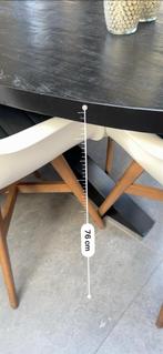 Zwarte Mangohouten Eettafel - Stalen Onderstel, Huis en Inrichting, Tafels | Eettafels, Ophalen, Gebruikt, 50 tot 100 cm, Vijf personen of meer