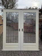 Set schuif / en-suite deuren met glas in lood 206x88cm., Antiek en Kunst, Ophalen