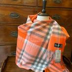 Schotse Dunedin lamswollen/Cashmere tartan sjaal Coral, Kleding | Dames, Nieuw, Ophalen of Verzenden, Sjaal