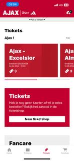 3 KAARTEN AJAX-EXCELSIOR, Tickets en Kaartjes, April, Losse kaart, Drie personen of meer