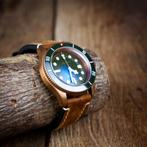 Aquatico Bronze Sea Star Green Ceramic Bezel (LIMITED, ZGAN), Overige merken, Leer, Staal, Polshorloge
