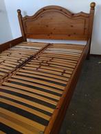 tweepersoonsbed met stevige lattenbodems, Ophalen, Gebruikt, Bruin, Tweepersoons