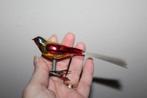 antieke Kerstbal / Kerstornament vogeltje op knijper, Diversen, Kerst, Ophalen of Verzenden, Gebruikt