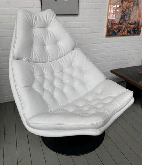 Fauteuil Artifort wit leer model F588 van Geoffrey Harcourt., Huis en Inrichting, Fauteuils, Ophalen of Verzenden
