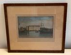 Staalgravure Scheepvaartmuseum Ansterdam ingelijst, Antiek en Kunst, Kunst | Etsen en Gravures, Ophalen