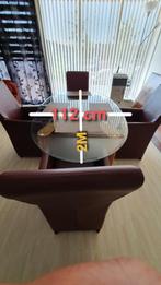 Tafel, Huis en Inrichting, Tafels | Eettafels, Gebruikt, Ophalen of Verzenden, Glas, Vijf personen of meer