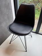 DSR kuipstoel zwart met zwart lederen zit, Huis en Inrichting, Stoelen, Ophalen, Gebruikt, Zwart, Metaal