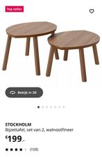 Bijzettafel set van 2 walnootfineer STOCKHOLM van Ikea, Huis en Inrichting, Ophalen, Minder dan 45 cm, Gebruikt, 55 tot 75 cm