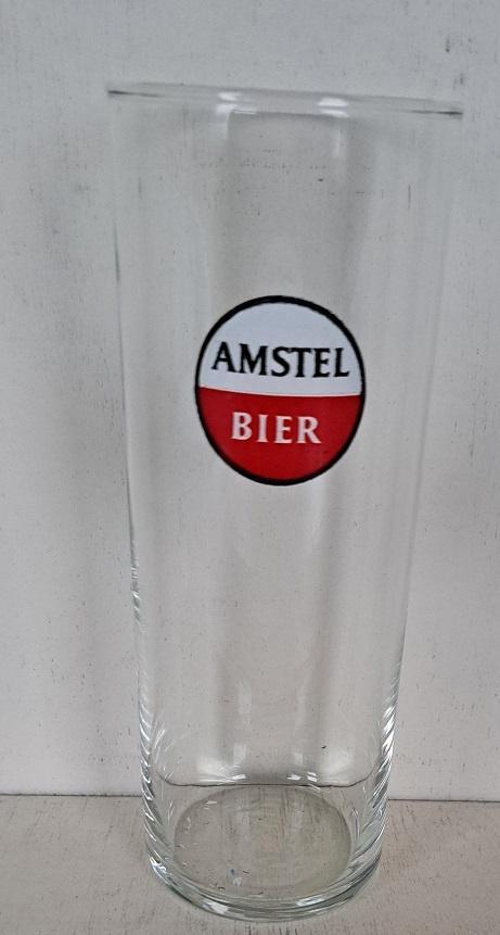 Amstel Bierglas Staand Bier met logo 1, Verzamelen, Biermerken, Gebruikt, Glas of Glazen, Amstel, Ophalen of Verzenden