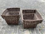 2 Manden van wilgentenen., Huis en Inrichting, Woonaccessoires | Schalen en Manden, Gebruikt, Mand, Vierkant, Ophalen of Verzenden