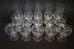 mid century servies wijn bier geslepen glas CND kristal 15x, Glas of Glazen, Ophalen of Verzenden, Overige stijlen, Glas
