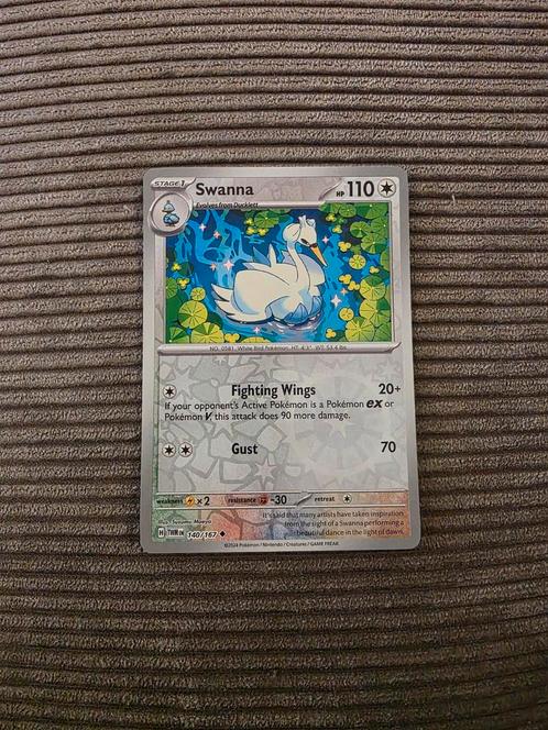 Swanna 140/167 reverse holo, twilight masquerade NM, Hobby en Vrije tijd, Verzamelkaartspellen | Pokémon, Zo goed als nieuw, Losse kaart
