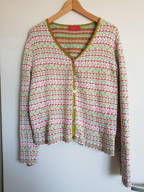 Rosalie bio katoenen vest in groen,roze,wit, maat L/42 NIEUW, Kleding | Dames, Truien en Vesten, Nieuw, Maat 42/44 (L), Groen