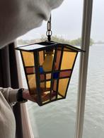 Glas-in-lood hanglamp, Huis en Inrichting, Lampen | Wandlampen, Ophalen, Gebruikt, Glas