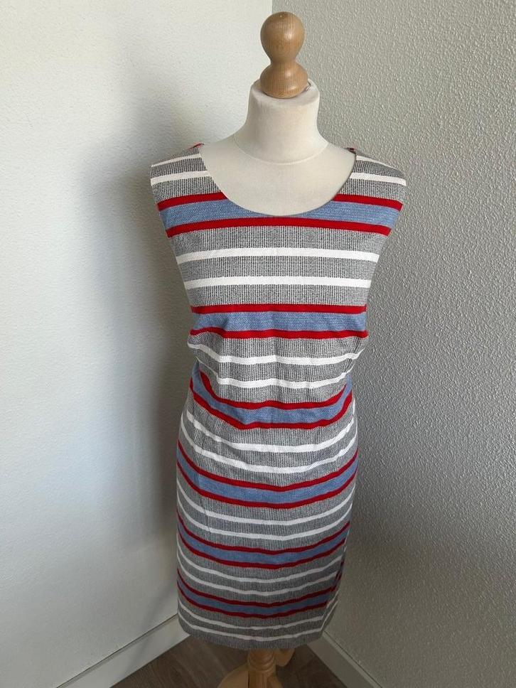 Taifun maat 46 strepen jurk zomer 2025, Kleding | Dames, Jurken, Zo goed als nieuw, Maat 46/48 (XL) of groter, Blauw, Onder de knie