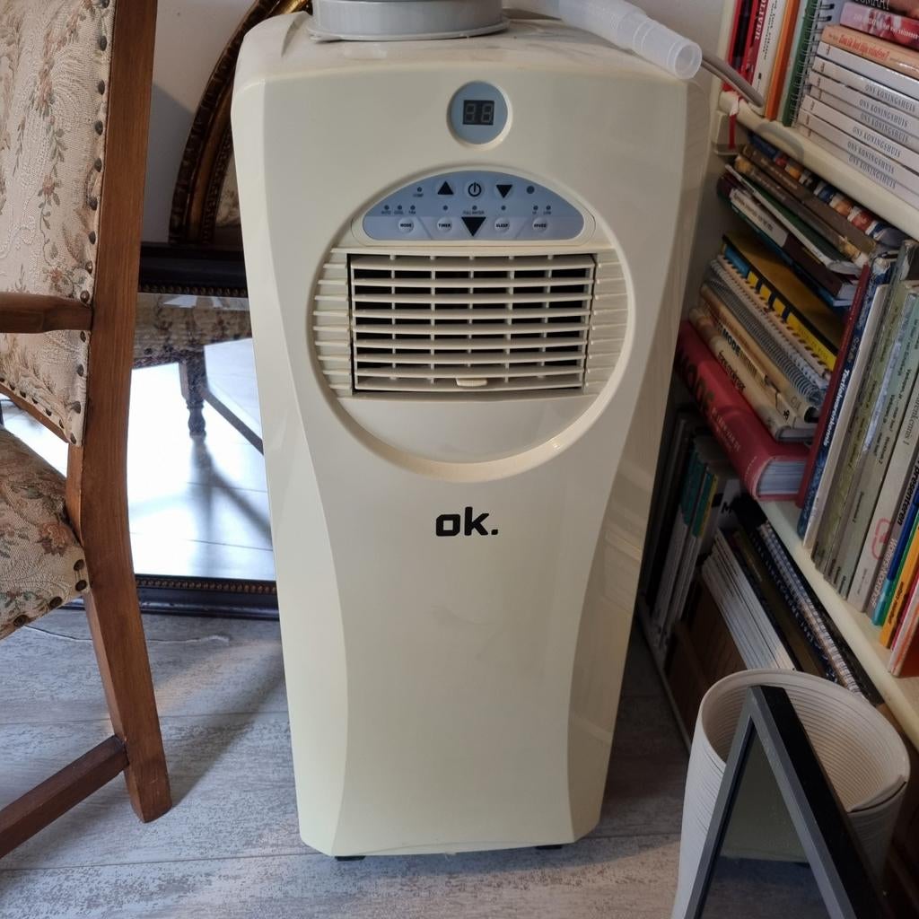 Amper gebruikte airco van OK, Witgoed en Apparatuur, Airco's, Ophalen, Minder dan 60 m³, 3 snelheden of meer, Zo goed als nieuw