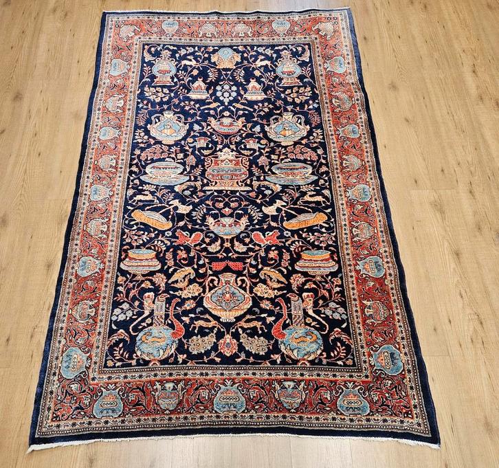 Vintage handgeknoopt perzisch tapijt kashmar 210x133, Huis en Inrichting, Stoffering | Tapijten en Kleden, Gebruikt, 100 tot 150 cm