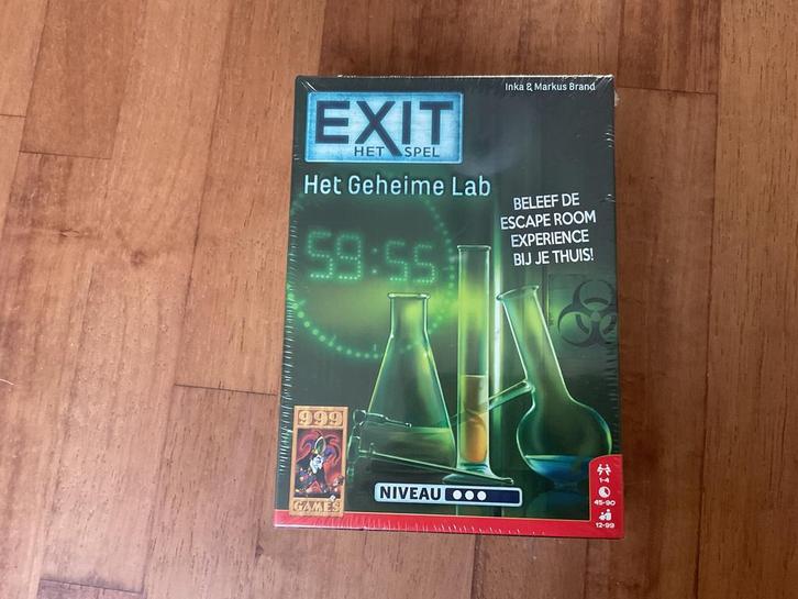 Exit Het Geheime Lab - Escape Room Thuis! Nieuw, Hobby en Vrije tijd, Gezelschapsspellen | Bordspellen, Nieuw, Ophalen of Verzenden