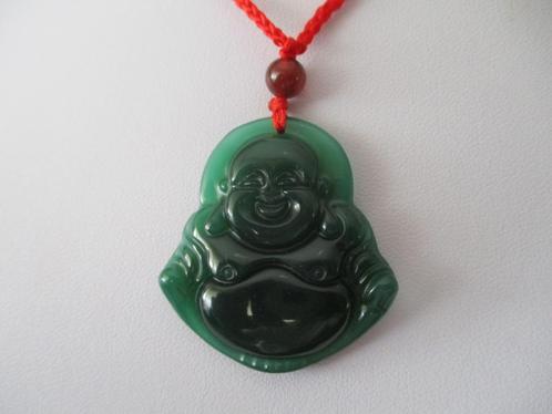 Boeddha (Poe-Tai Ho-Shang) halskoord met kettinghanger, Jade, Sieraden, Tassen en Uiterlijk, Kettingen, Nieuw, Steen of Mineraal