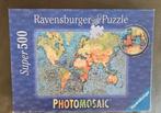 Ravensburger Photomosaic Wereldkaart Puzzel 500 Stukjes, Ophalen of Verzenden, 500 t/m 1500 stukjes, Zo goed als nieuw, Legpuzzel