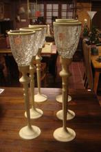 KANDELAAR gietijzer oud wit - WINDLICHT Flamant, Gielen, 50 tot 75 cm, Nieuw, Ophalen of Verzenden