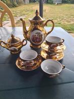 Verguld Theeservies - Theepot, Kopjes & Schoteltjes, Antiek en Kunst, Antiek | Servies compleet, Ophalen of Verzenden