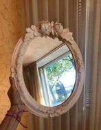 Frans brocante ovale spiegel met rozen ornamenten, Huis en Inrichting, Woonaccessoires | Spiegels, Ophalen