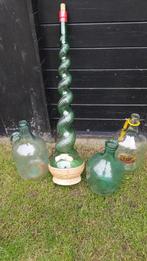 4 wijnflessen brocante gist flessen franse flessen, Antiek en Kunst, Ophalen