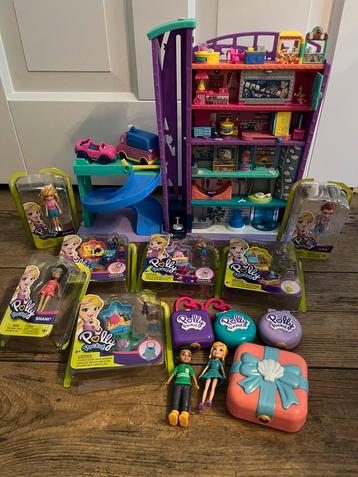 Polly Pocket megaset – poppenhuis + accessoires – topstaat! beschikbaar voor biedingen