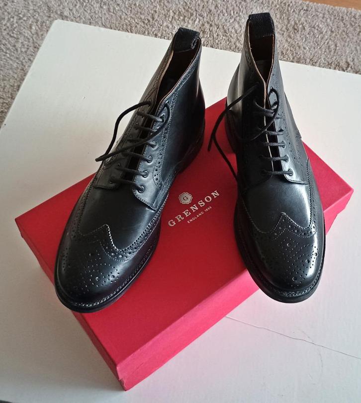 Grenson Mens Brogue Boots, mt 9.5 G / 43.5 G,  zwart, nieuw, Kleding | Heren, Schoenen, Nieuw, Boots, Zwart, Ophalen of Verzenden