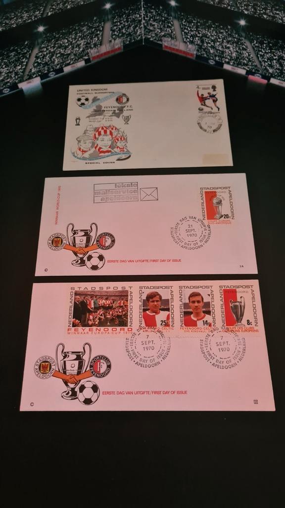 Collectie Feyenoord enveloppen 1970, Verzamelen, Sportartikelen en Voetbal, Gebruikt, Overige typen, Feyenoord, Ophalen