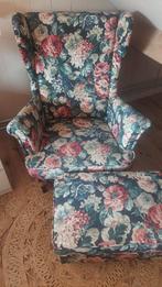 Fauteuil stoel bloemen, Huis en Inrichting, Fauteuils, Ophalen, Zo goed als nieuw