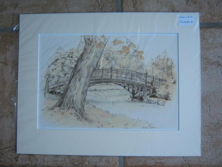 Anton Pieck: 4 afbeeldingen van Amsterdam, Antiek en Kunst, Kunst | Tekeningen en Foto's, Ophalen