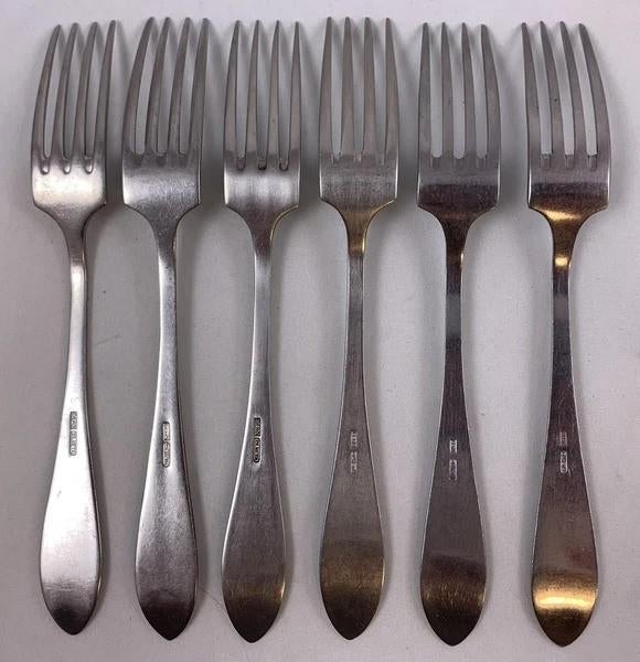 Gero Zilmeta 581 Visgraat 6 Dessertvorken 17,5cm Vintage, Coolsingel 104, 3011 AG Rotterdam, Netherlands, Verzenden, Zo goed als nieuw