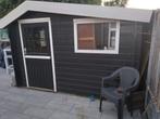 Donkerblauw tuinhuis 3x3, Ophalen, 250 tot 500 cm, Blokhut, 1 raam