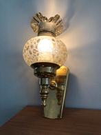 Vintage Zweeds wandlampje  messing en glas van Rejmyre, Huis en Inrichting, Lampen | Wandlampen, Geen, Ophalen of Verzenden, Hollywood Regency