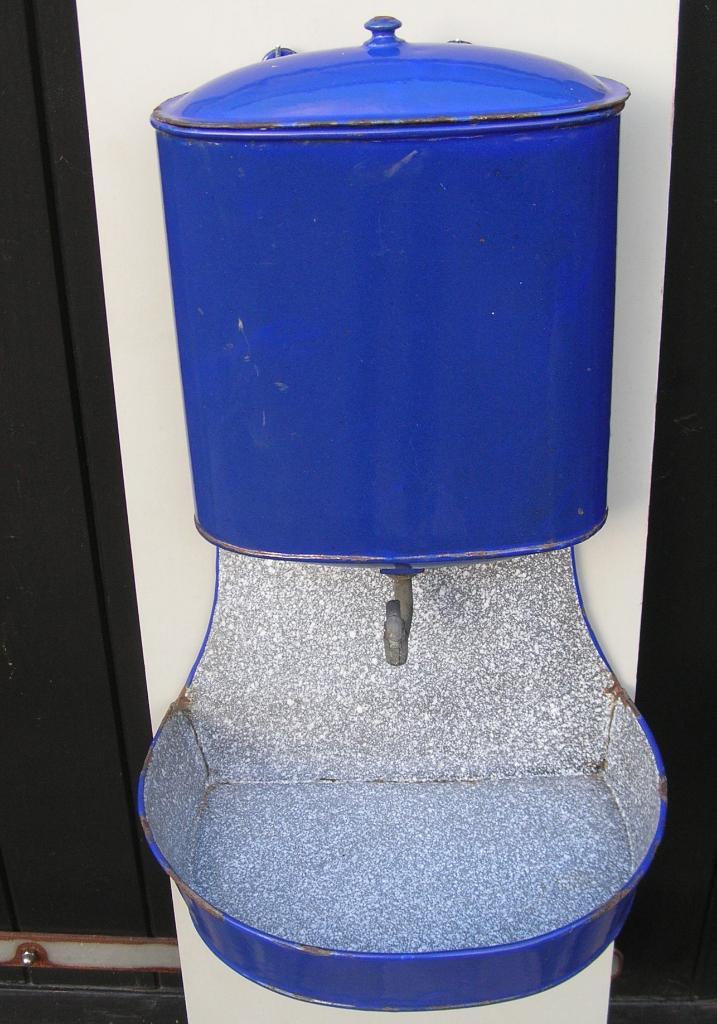 Emaille keukenfonteintje kobaltblauw, Antiek en Kunst, Antiek | Emaille, Ophalen of Verzenden
