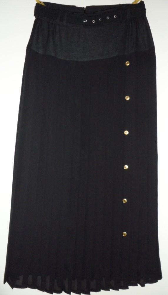 Rok Plisse/Zwart, Kleding | Dames, Rokken, Zo goed als nieuw, Maat 38/40 (M), Zwart, Onder de knie, Verzenden