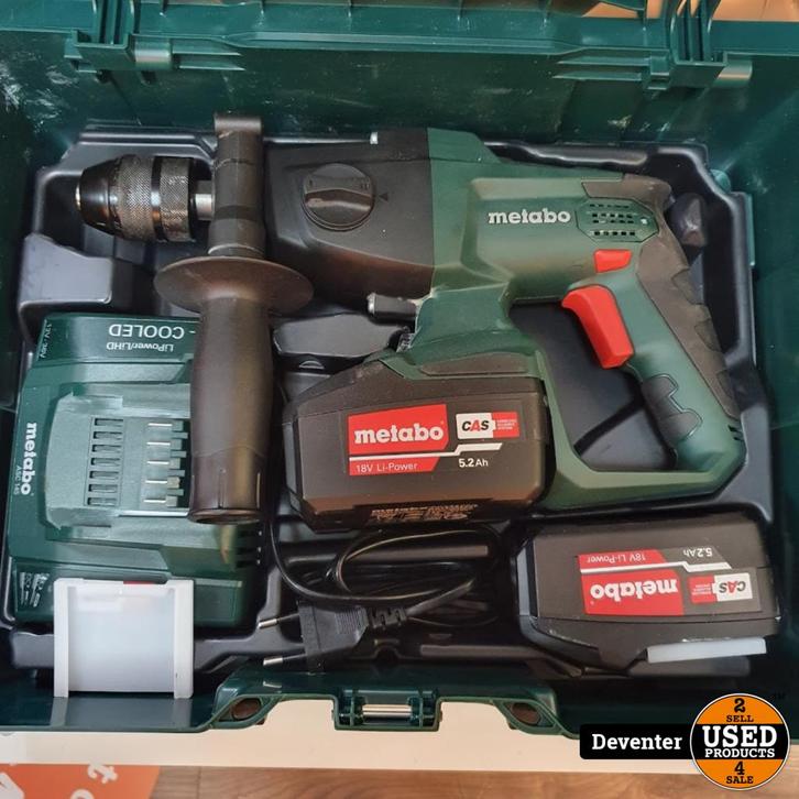 Metabo SBE 18 LTX II 2 x 18 v/ 5.2 aH II Nieuwstaat, Doe-het-zelf en Verbouw, Gereedschap | Boormachines, Zo goed als nieuw