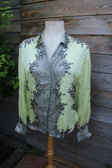Blouse lime/ zwart Escada mt 42 zijde Vaste prijs beschikbaar voor biedingen