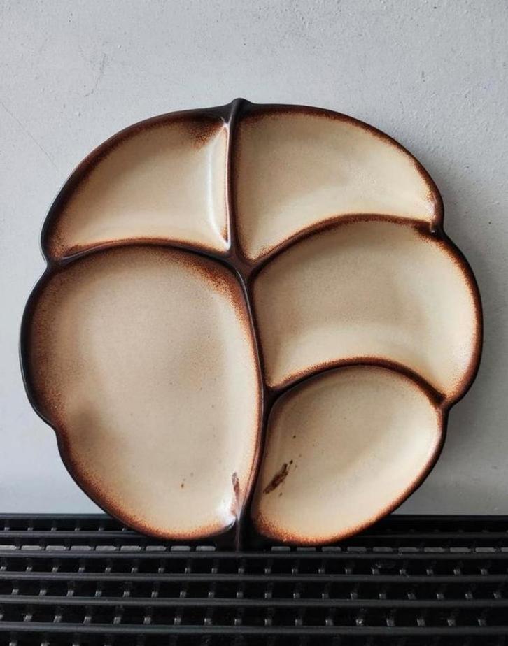 Steuler beige keramieken fonduebord/serveerschaal, 23x23 cm, Antiek en Kunst, Antiek | Servies los, Ophalen of Verzenden