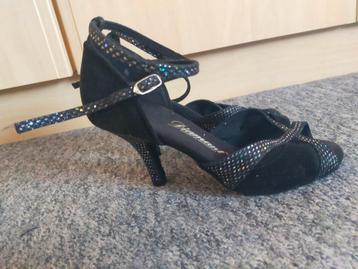 Salsa Bachata Latin dansschoenen Diamant Zwart Glitter  beschikbaar voor biedingen
