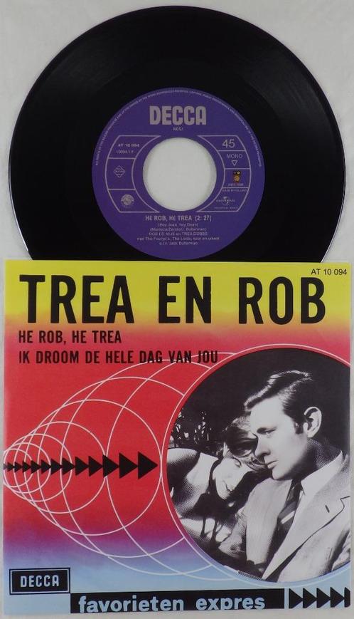 VINYL SINGLE TREA EN ROB – HÉ ROB, HÉ TREA, Cd's en Dvd's, Vinyl Singles, Zo goed als nieuw, Single, Nederlandstalig, 10 inch