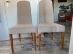 Gratis: set van 2 beige eetkamerstoelen, Huis en Inrichting, Stoelen, Ophalen, Gebruikt, Twee, Overige kleuren