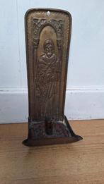 Antieke bijzondere wand kandelaar met religieuze voorstellin, Ophalen of Verzenden