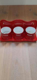 Zand zeep soda rood emaille met gouden bies, Antiek en Kunst, Ophalen of Verzenden