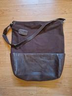 Grote cowboysbag weekend tas bruin leer textiel, Verzenden, Bruin, Handtas